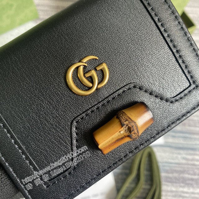 Gucci新款卡包 古馳竹子設計小牛皮錢包 Gucci全皮純色零錢包 658244  ydg3016